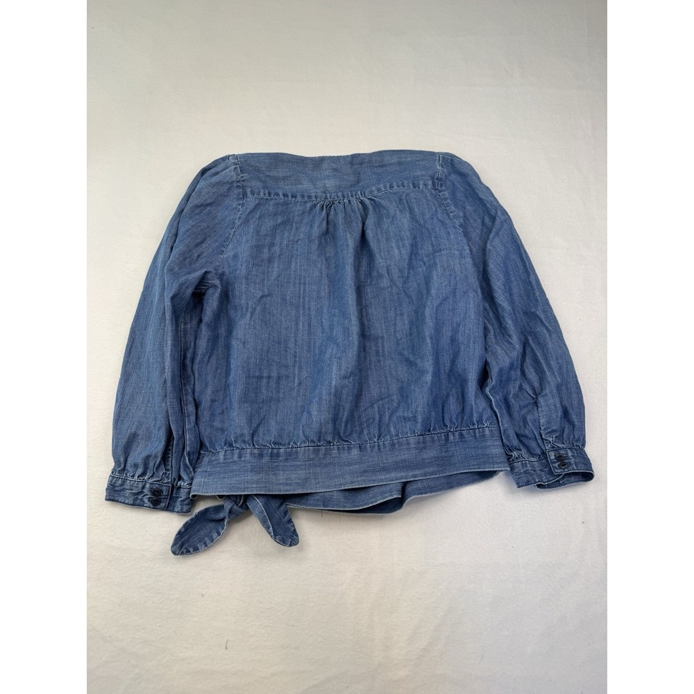 Madewell Blue Chambray Wrap Crop Top - Picture 8 of 8